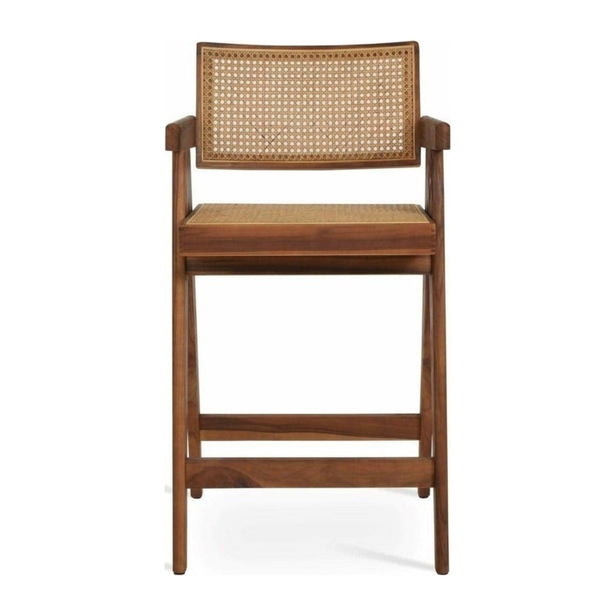 Pierre J Stool Teak Full Wicker Soho Concept