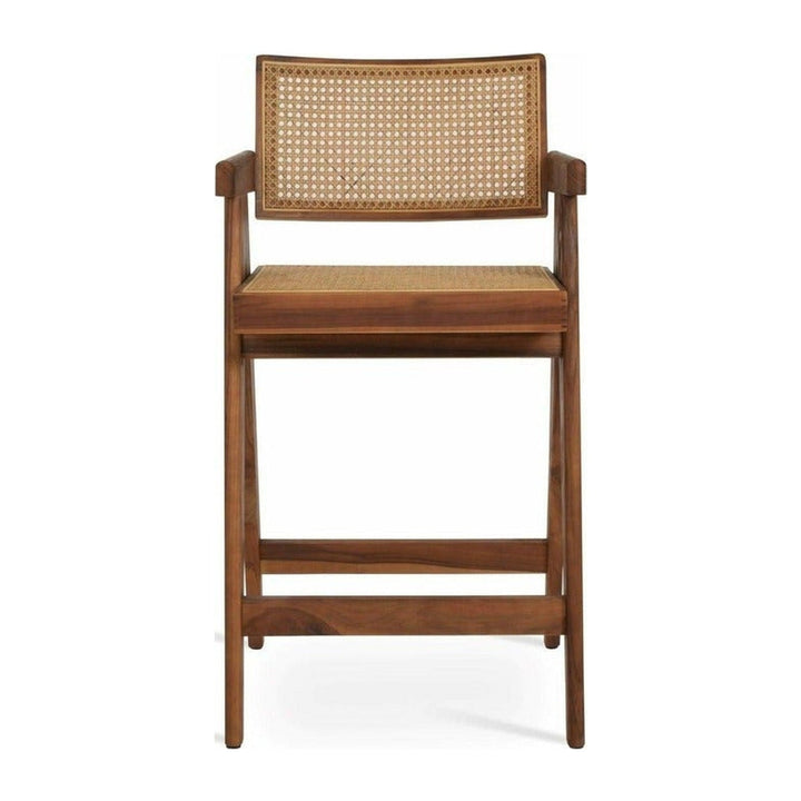 Pierre J Stool Teak Full Wicker Soho Concept