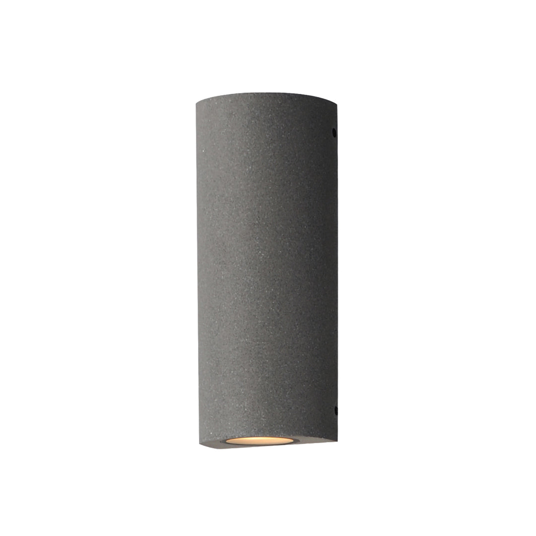 Pilar 2-Light LED Outdoor Wall Sconce - Cylinder by ET2 Lighting in Greystone, front view