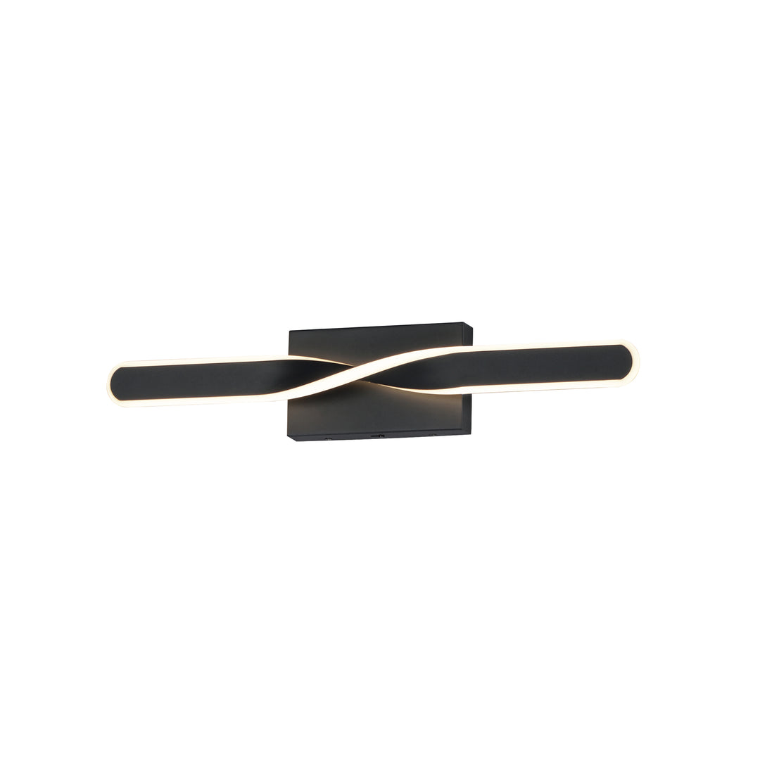 Pirouette 24" LED Bath Vanity 5CCT by ET2 Lighting in Black, front view