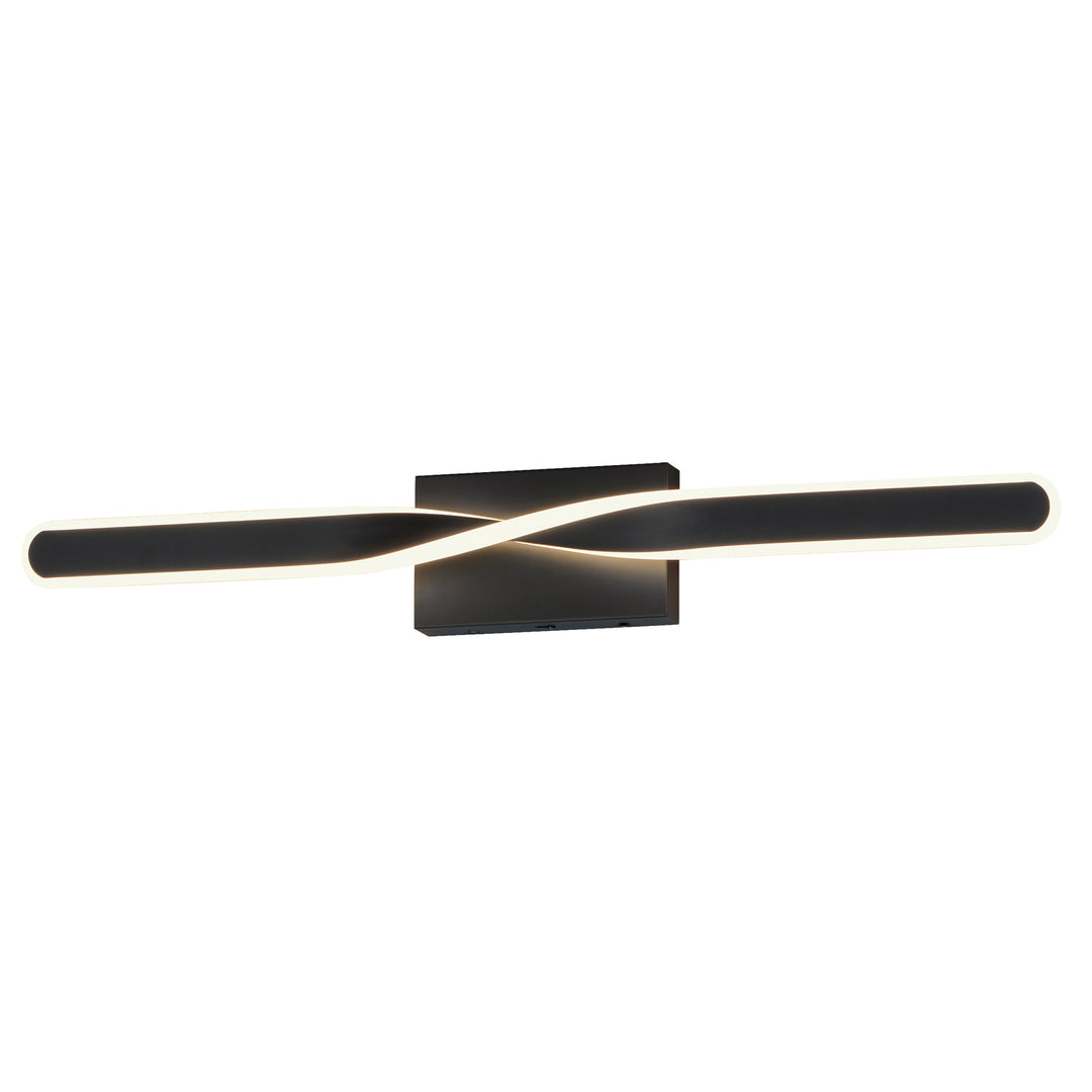 Pirouette 32" LED Bath Vanity 5CCT by ET2 Lighting in Black, front view