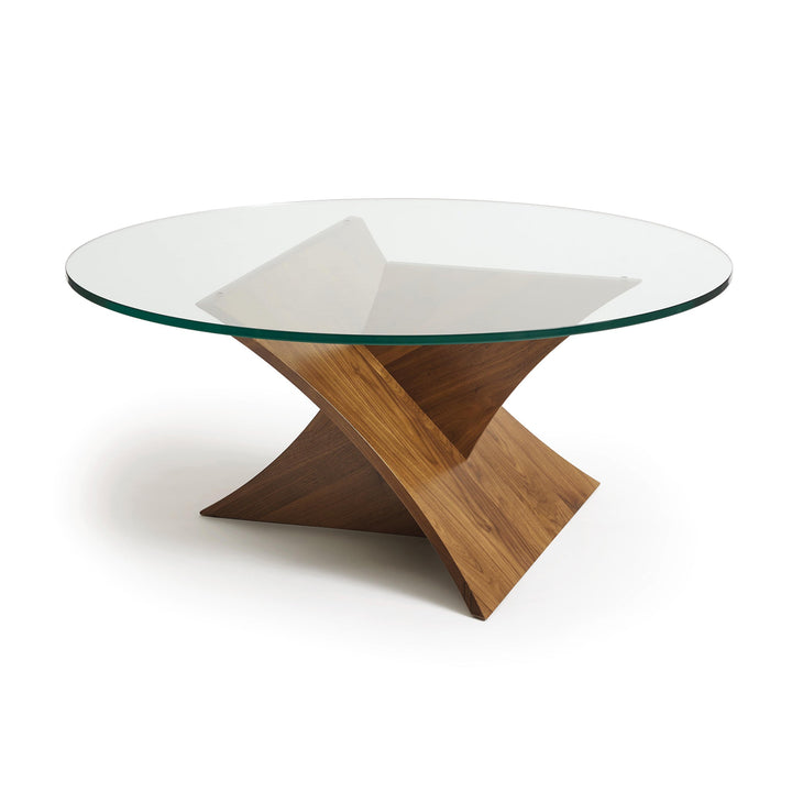 Copeland Planes round glass-top coffee table