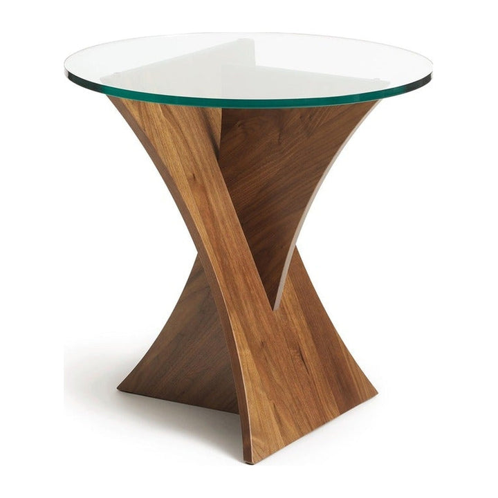 Planes Round Glass Top End Table Copeland Furniture