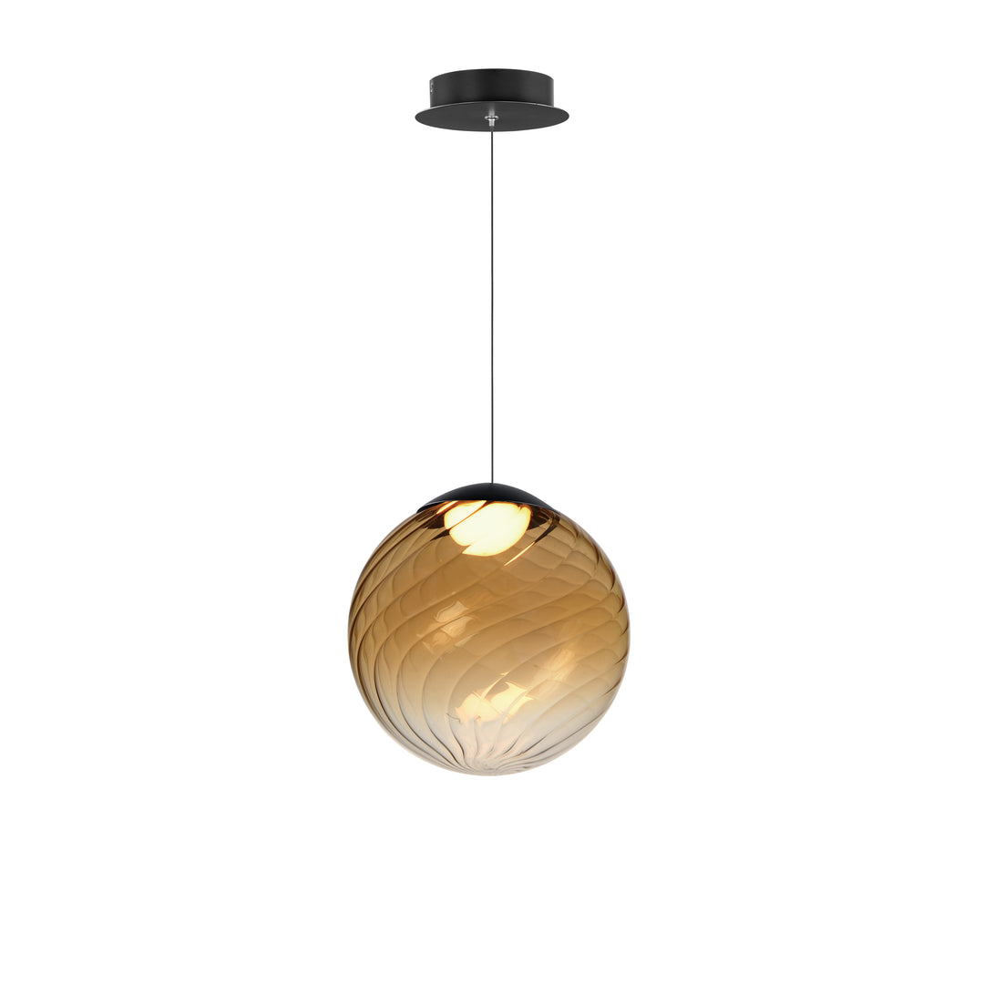 Planetary 1-Light LED Pendant by ET2 Lighting in Black, front view