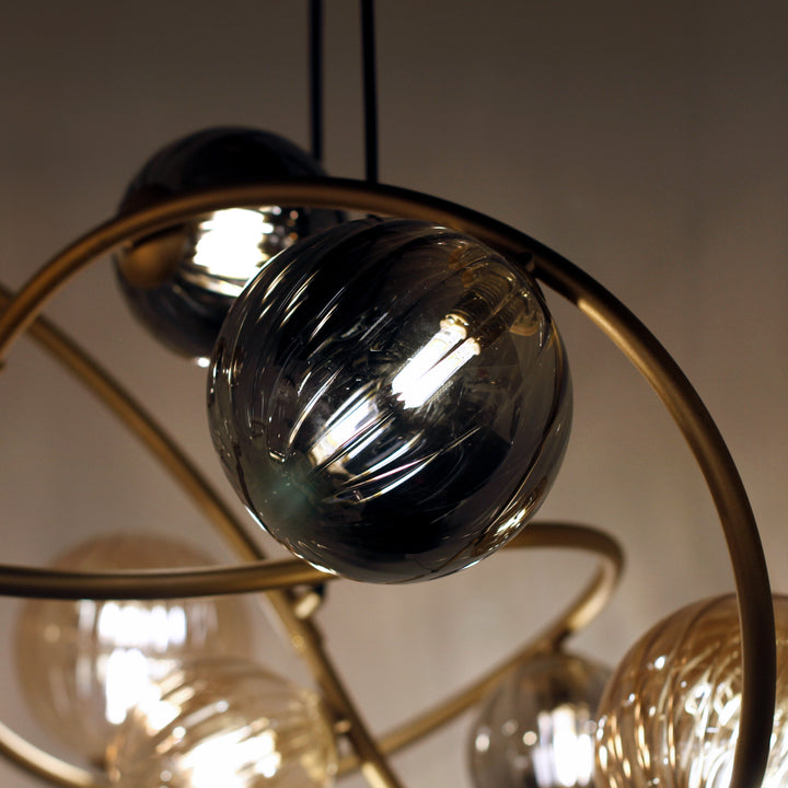 Planetary 8-Light LED Chandelier by ET2 Lighting, styled view 5