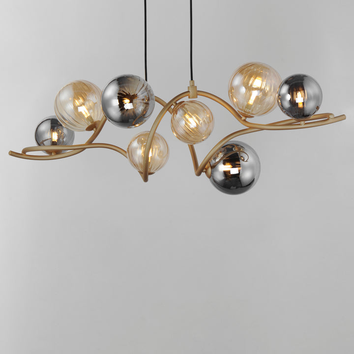 Planetary 8-Light LED Linear Pendant by ET2 Lighting, styled view 2