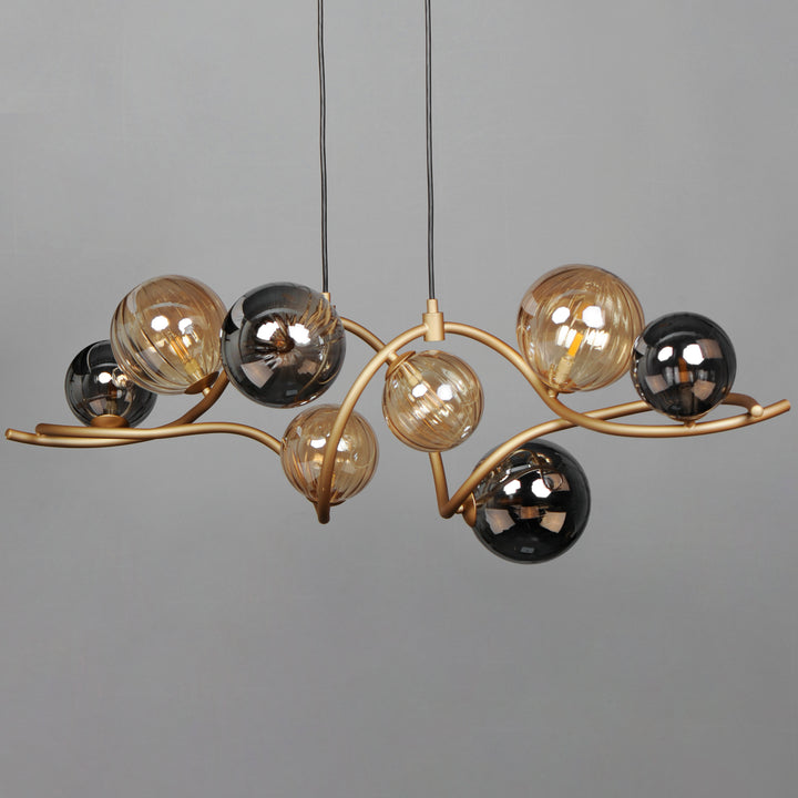 Planetary 8-Light LED Linear Pendant by ET2 Lighting, styled view 3