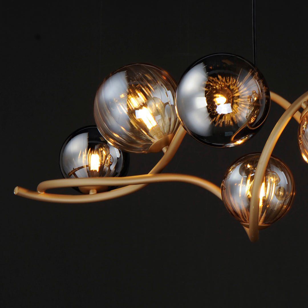 Planetary 8-Light LED Linear Pendant by ET2 Lighting, styled view 4