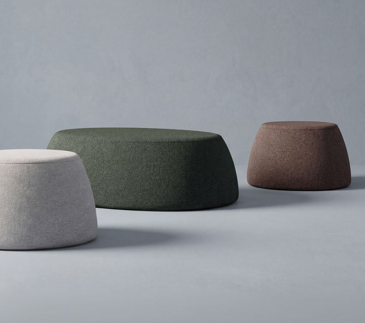 Plush 28" and 45" poufs lifestyle