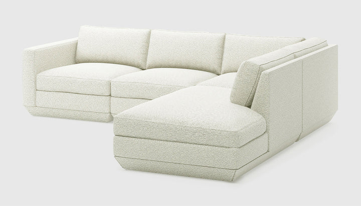 Podium 4PC Lounge Sectional in Copenhagen Fossil, right facing