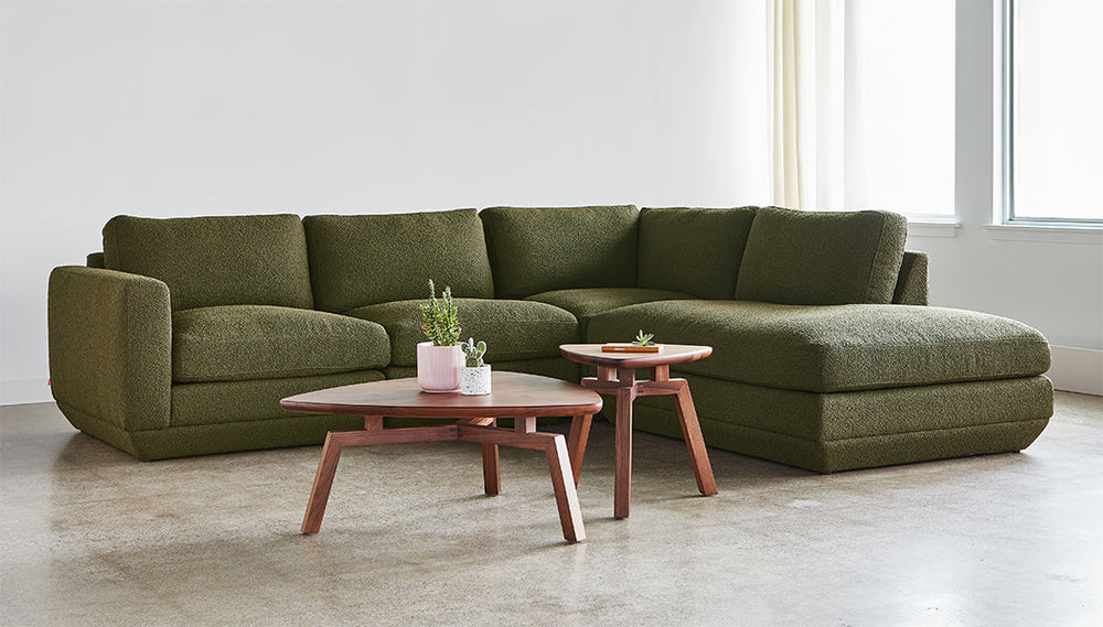 Podium Modular sectional lifestyle view in Copenhagen Terra