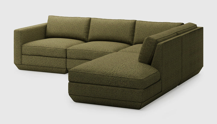 Podium 4PC Lounge Sectional in Copenhagen Terra, right facing