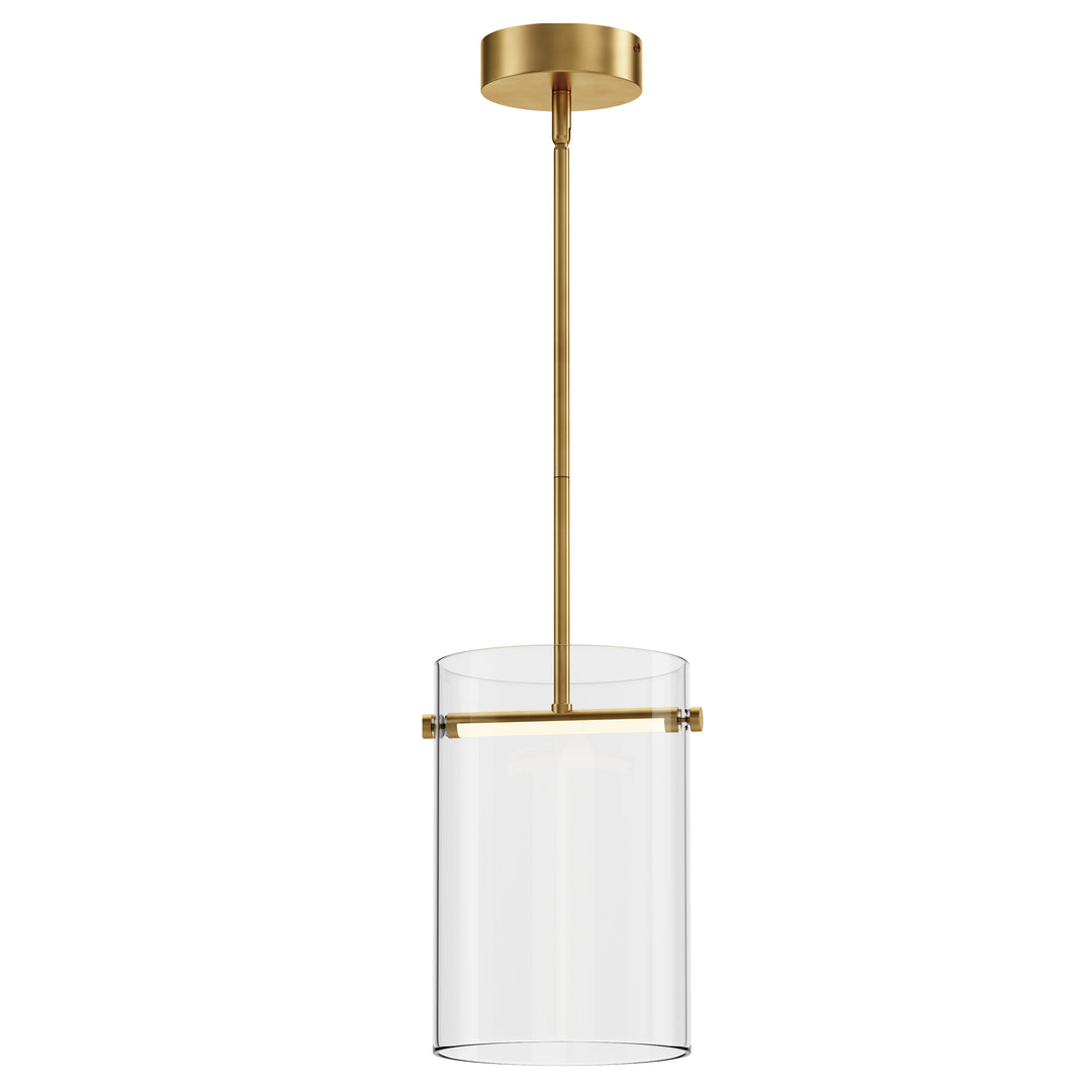 Polo LED Mini Pendant by ET2 Lighting in Gold, front view