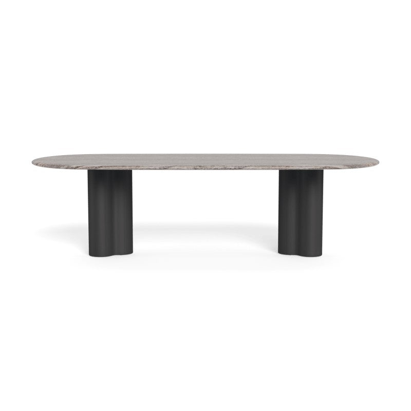 Porto Aluminum Pill Dining Table 108" by Harbour in Aluminum Asteroid