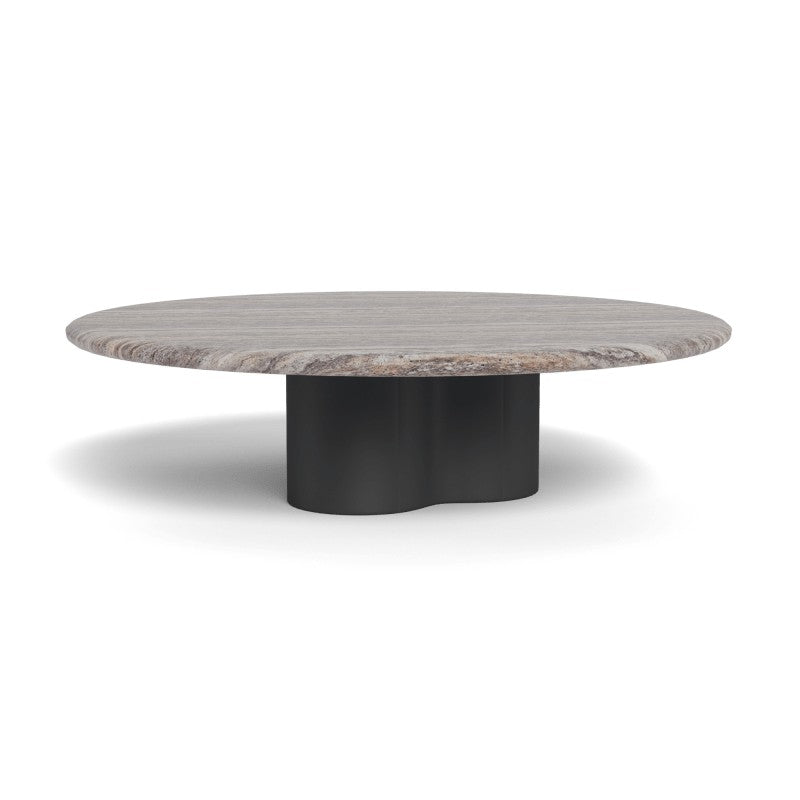 Porto Aluminum Round Coffee Table 48" by Harbour in Aluminum Asteroid