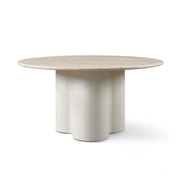 Porto Aluminum Round Dining Table 60" by Harbour in Aluminum Bone