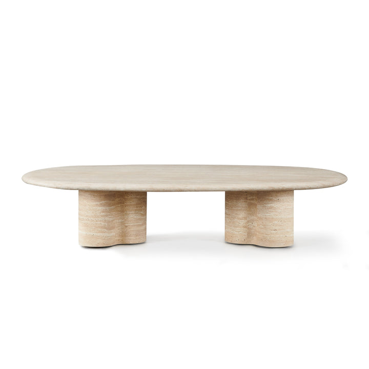 Porto Travertine Pill Coffee Table by Harbour