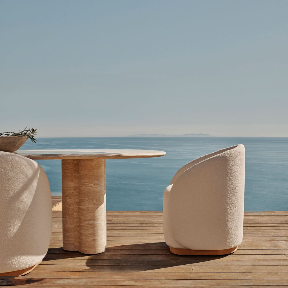 Porto Travertine Pill Dining Table 108" by Harbour lifestyle 1