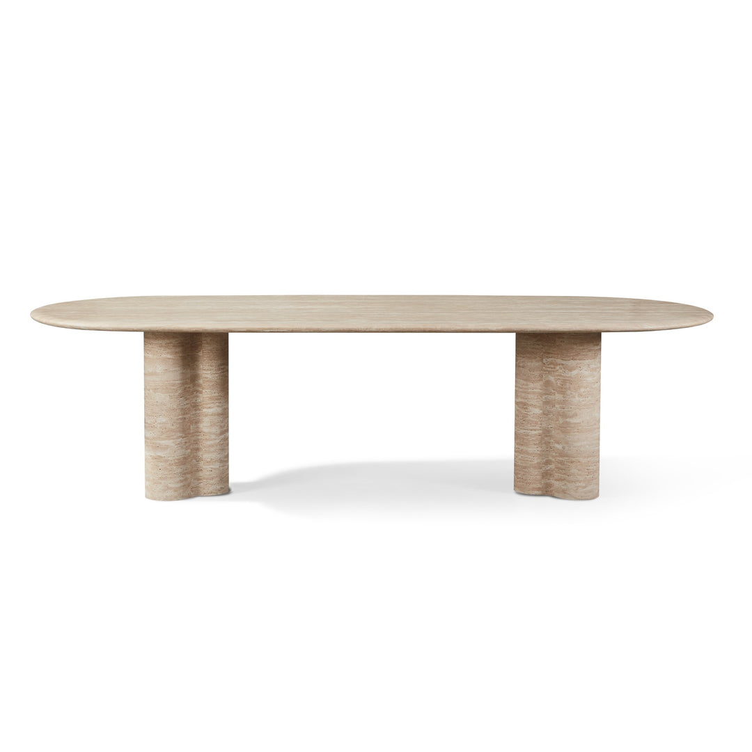 Porto Travertine Pill Dining Table 108" by Harbour