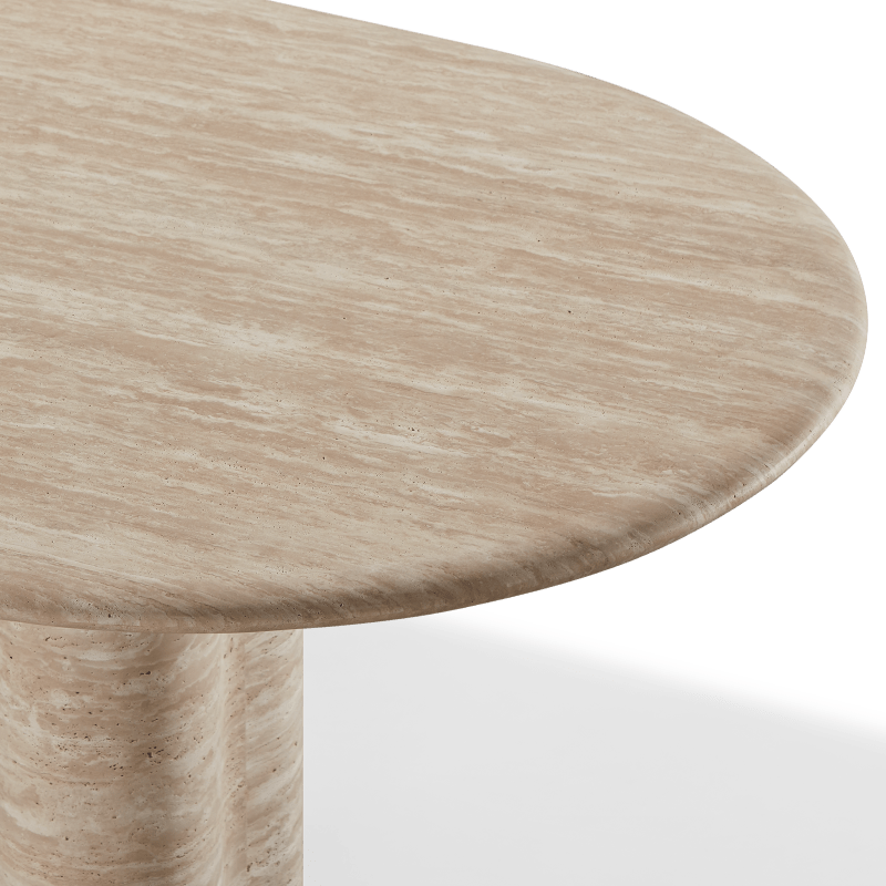 Porto Travertine Pill Dining Table 96" by Harbour lifestyle 2