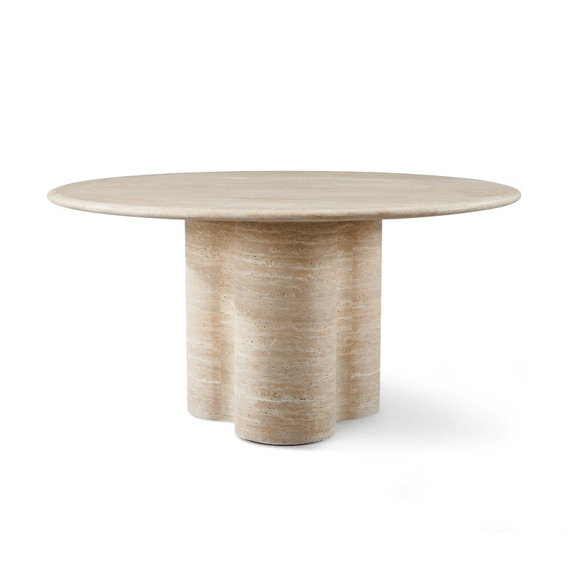Porto Travertine Round Dining Table 60" by Harbour