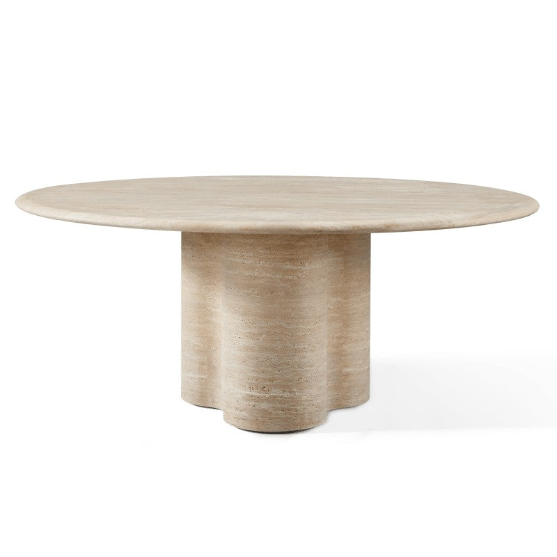 Porto Travertine Round Dining Table 72" by Harbour