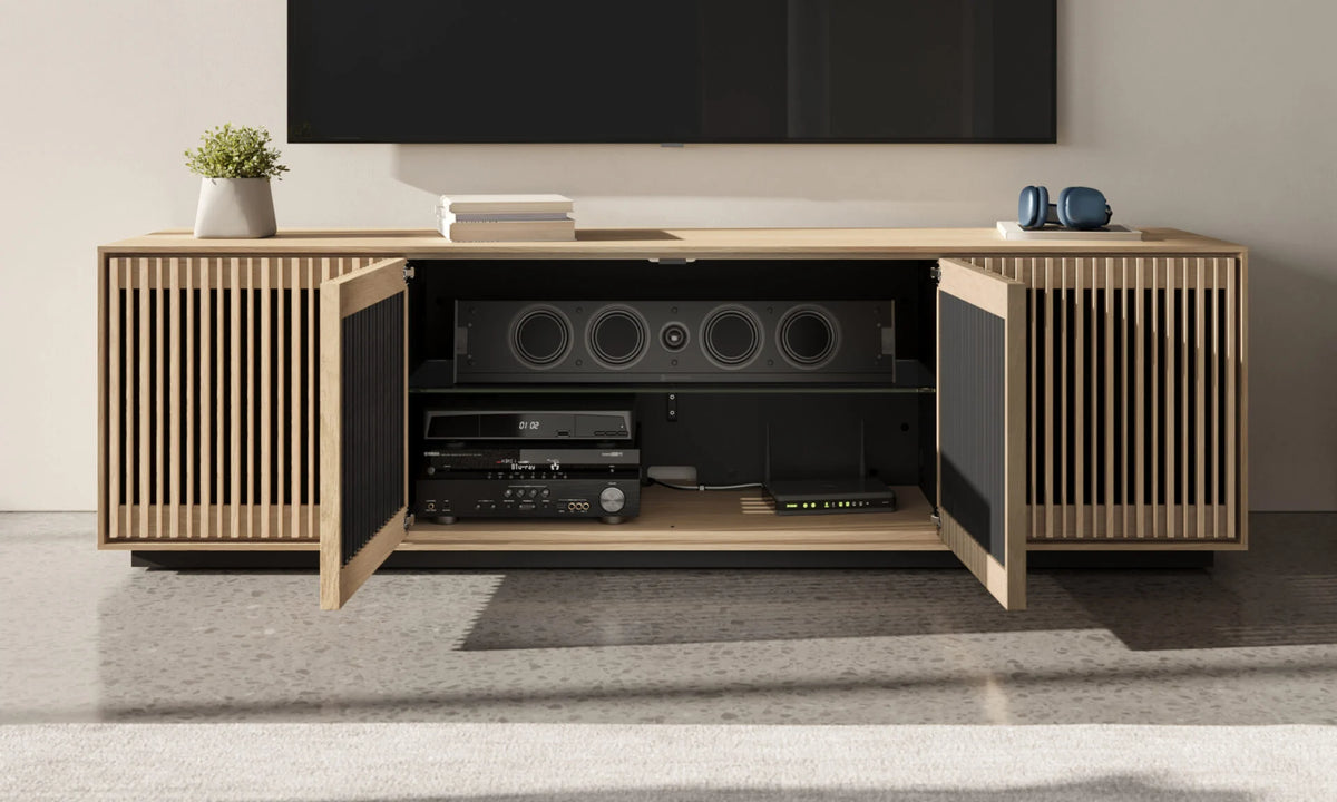 Modern BDI media cabinet and living room storage