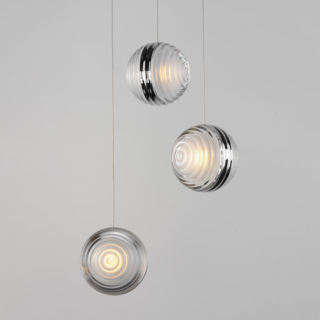 Pulse 3-Light LED Pendant by ET2 Lighting, styled view 1