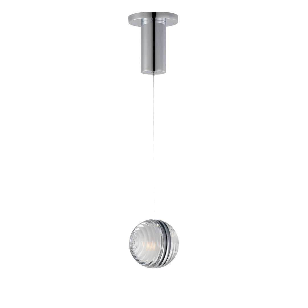 Pulse 4.75" LED Pendant by ET2 Lighting in Polished Chrome, front view