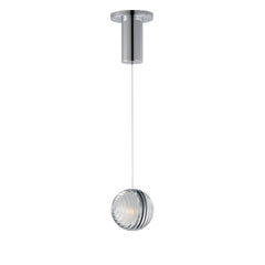 Pulse 4.75" LED Pendant by ET2 Lighting in Polished Chrome, front view