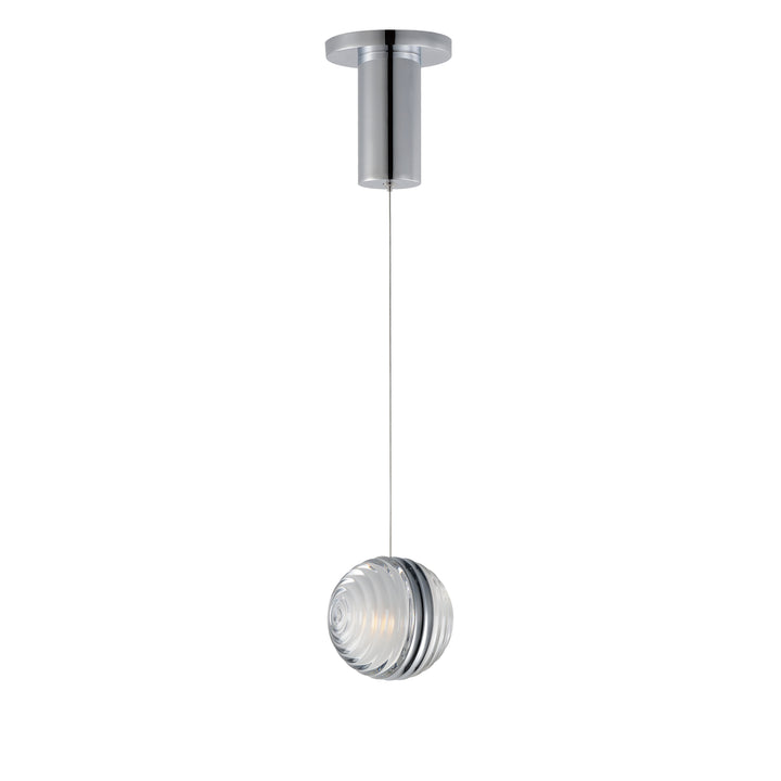 Pulse 4.75" LED Pendant by ET2 Lighting in Polished Chrome, front view