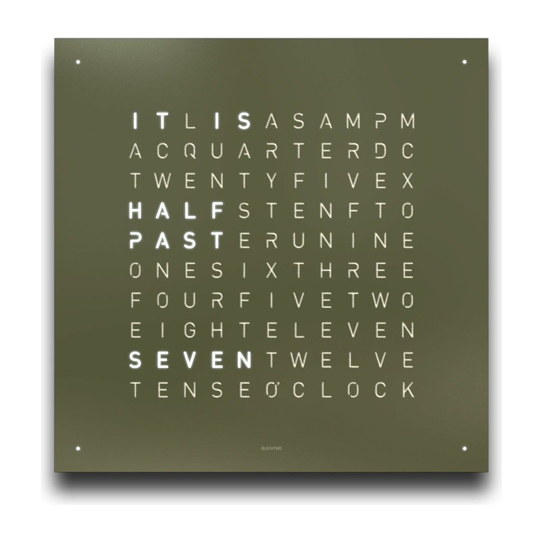 QLOCKTWO EARTH 45 Olive, front view