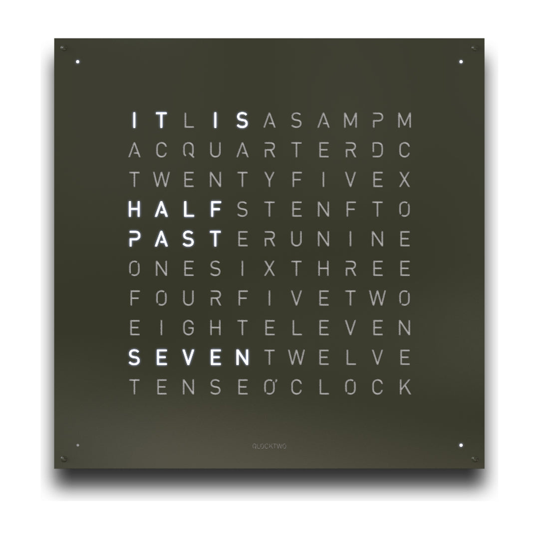 QLOCKTWO EARTH 90 Olive, front view