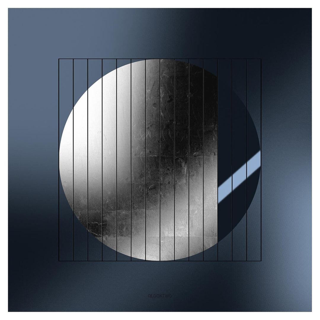 QLOCKTWO MOON 180 Midnight Platinum, front view
