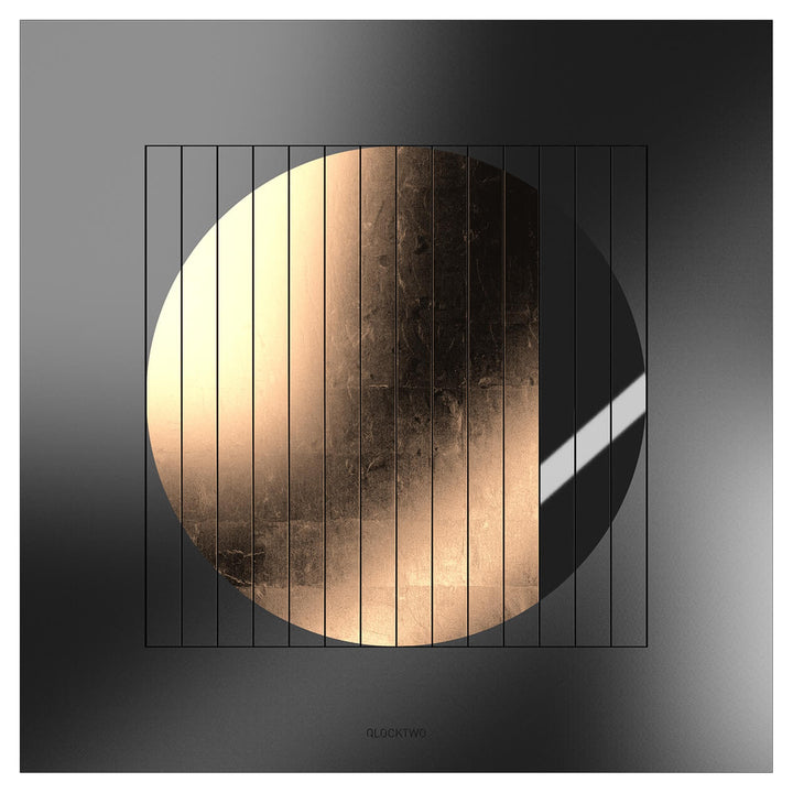 QLOCKTWO MOON 180 Nightfall Moon Gold, front view