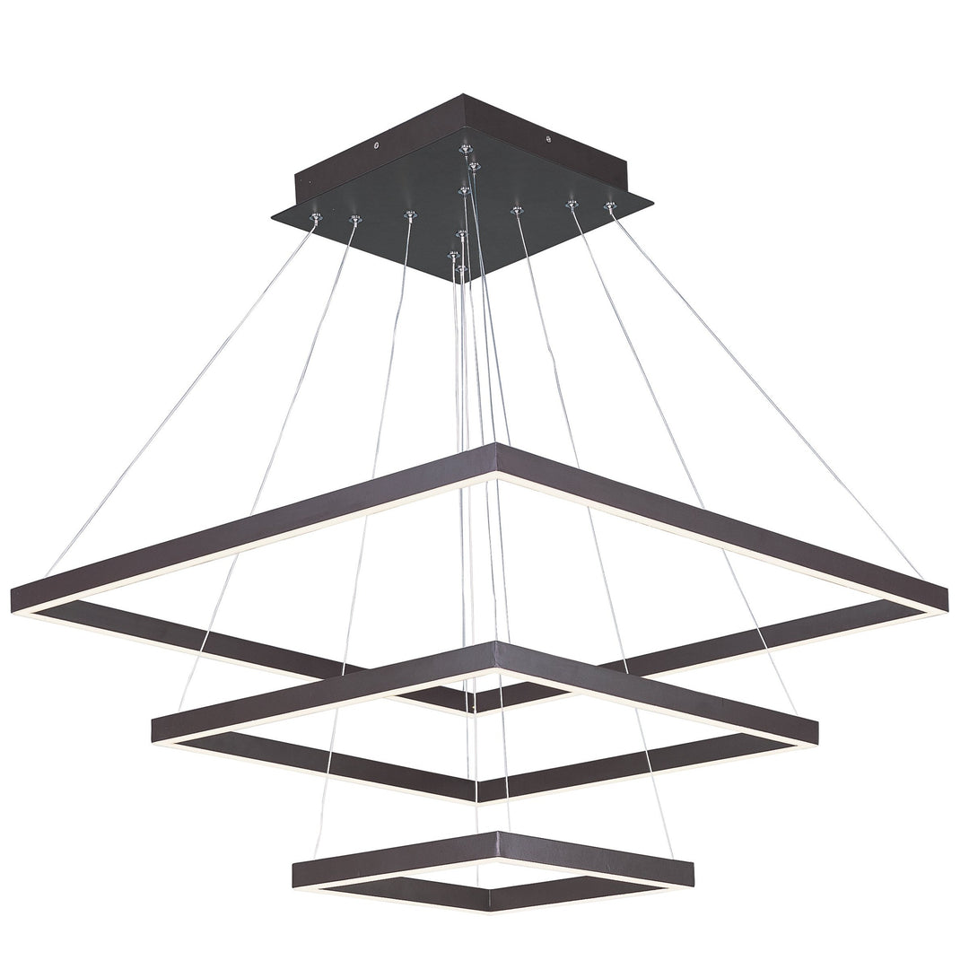 Quad 3-Tier LED Pendant by ET2 Lighting in Bronze, front view