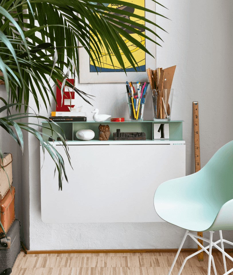 Quadro Wall-Mounted Folding Table by Connubia in a styled interior