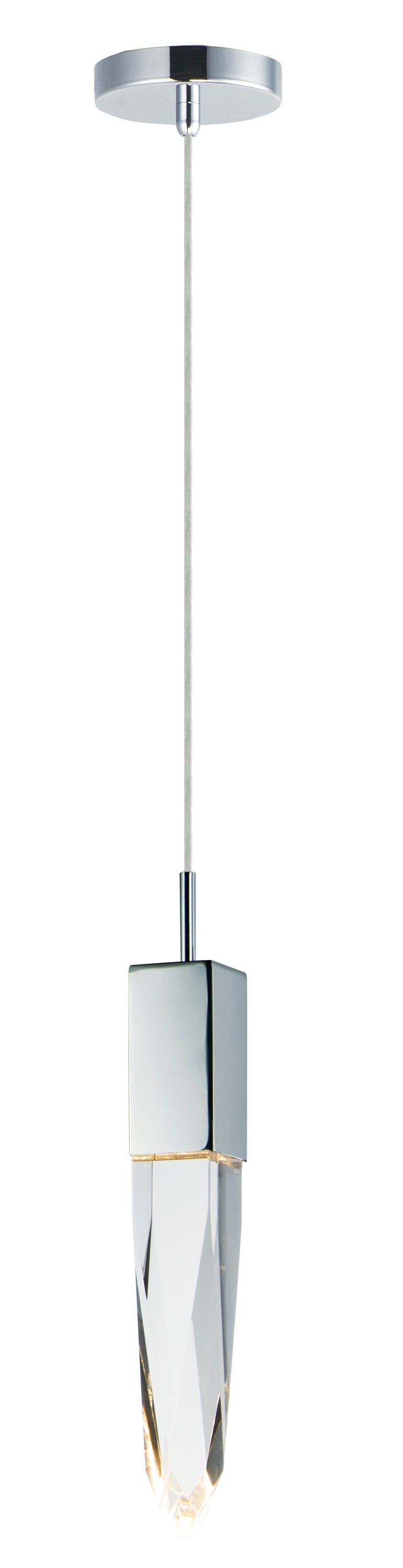 Quartz 1-Light LED Pendant (15.75" H) by ET2 Lighting in Polished Chrome finish