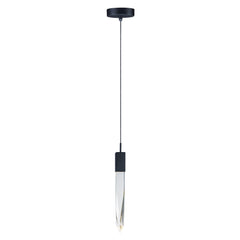 Quartz 1-Light LED Pendant (21" H) by ET2 Lighting in Black, front view