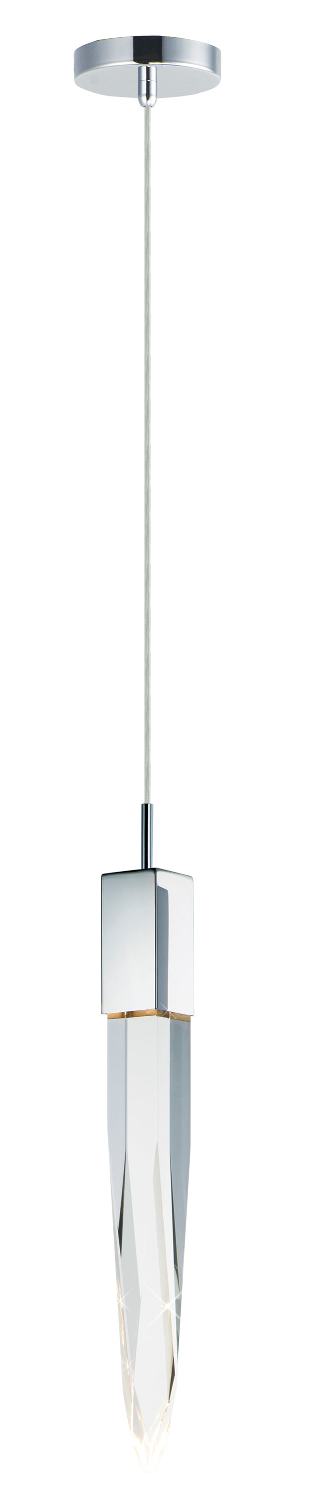 Quartz 1-Light LED Pendant (21" H) by ET2 Lighting in Polished Chrome finish