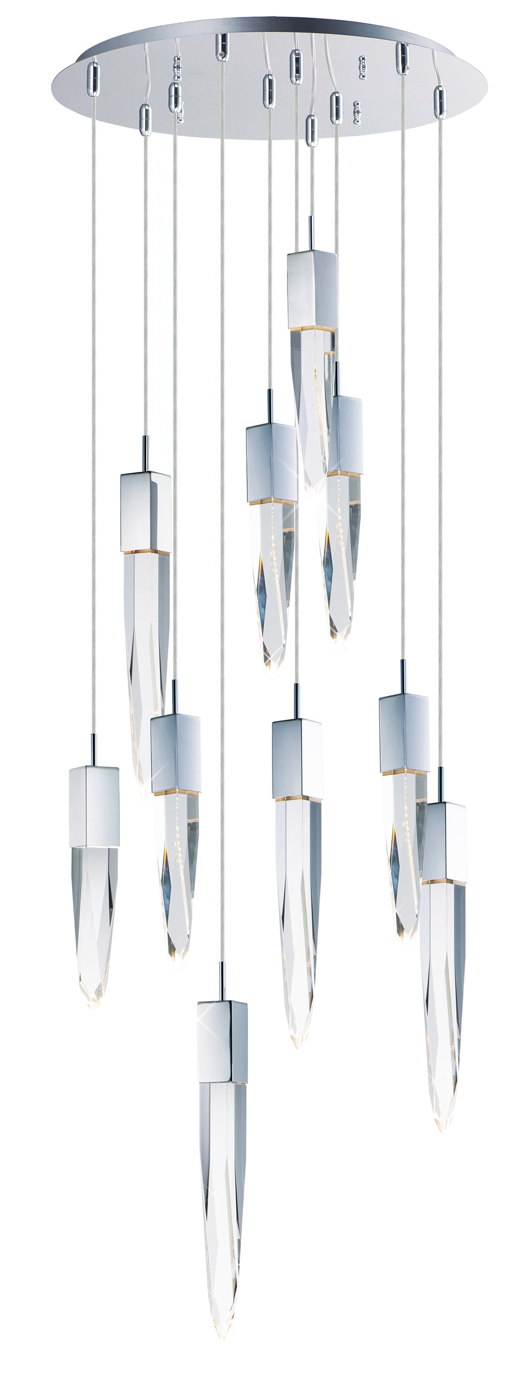 Quartz 10-Light LED Pendant by ET2 Lighting in Polished Chrome finish