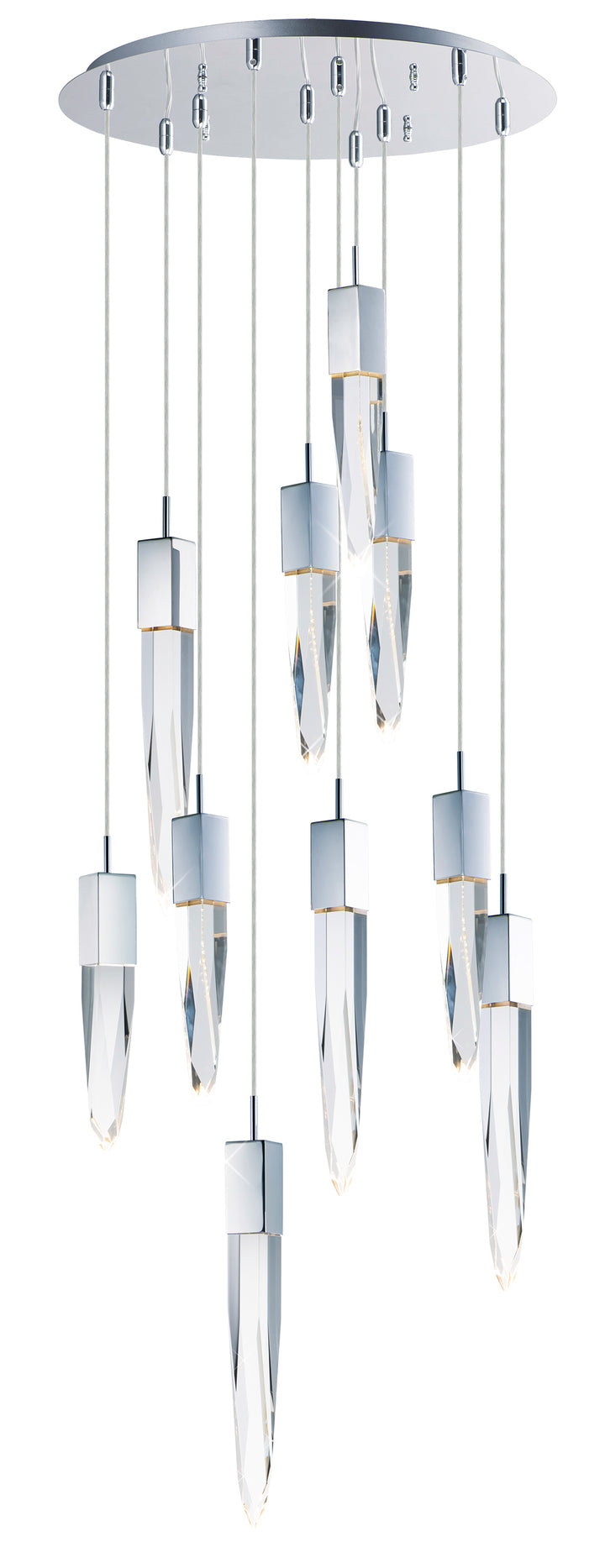 Quartz 10-Light LED Pendant by ET2 Lighting in Polished Chrome finish