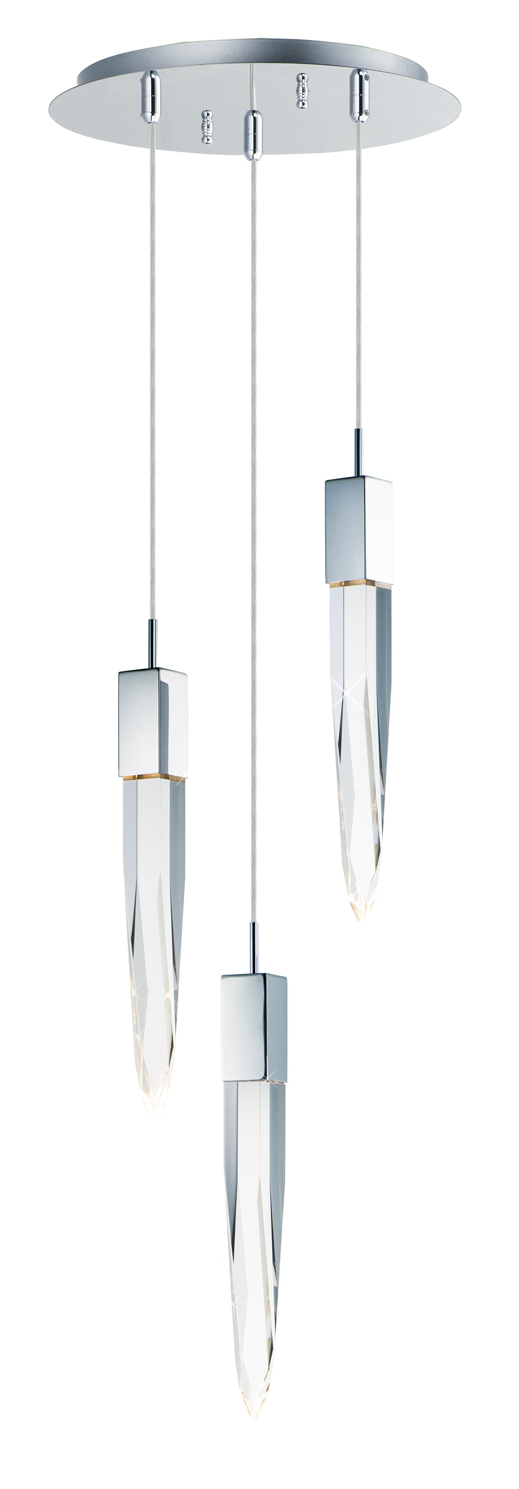 Quartz 3-Light LED Pendant by ET2 Lighting in Polished Chrome finish