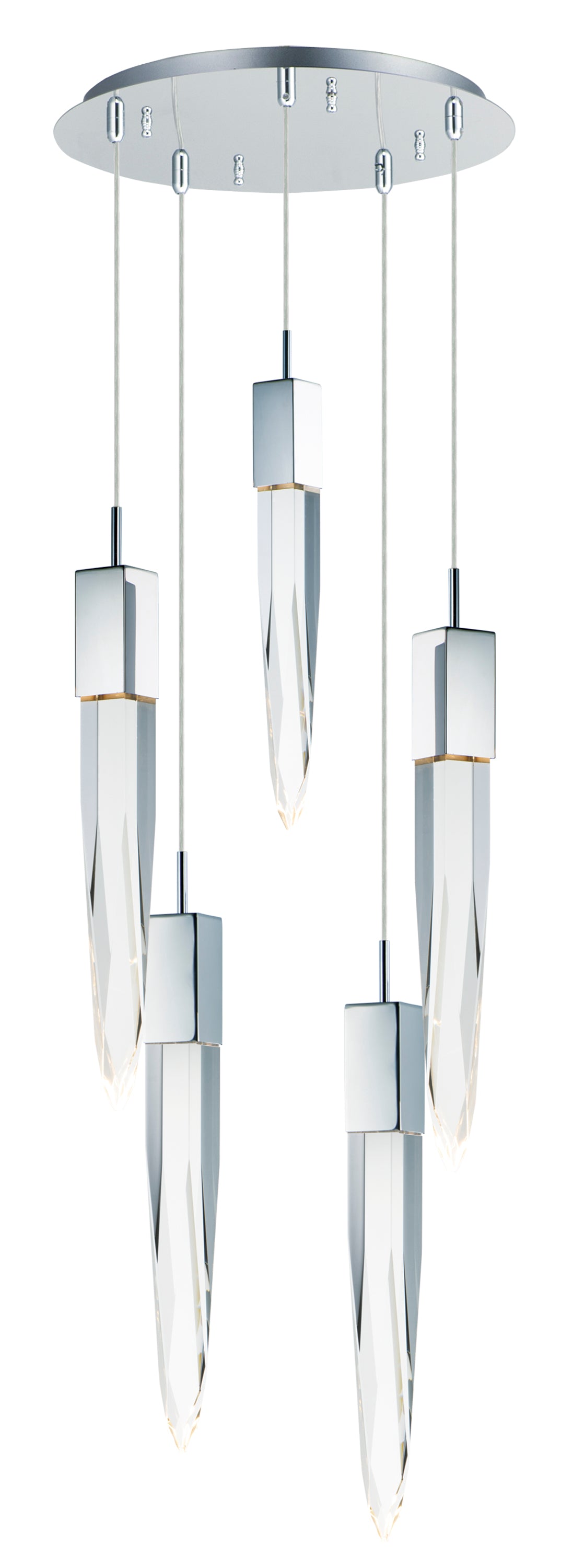 Quartz 5-Light LED Pendant by ET2 Lighting in Polished Chrome finish