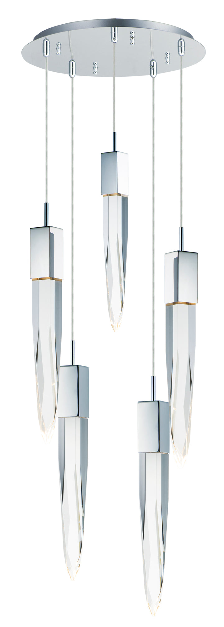 Quartz 5-Light LED Pendant by ET2 Lighting in Polished Chrome finish