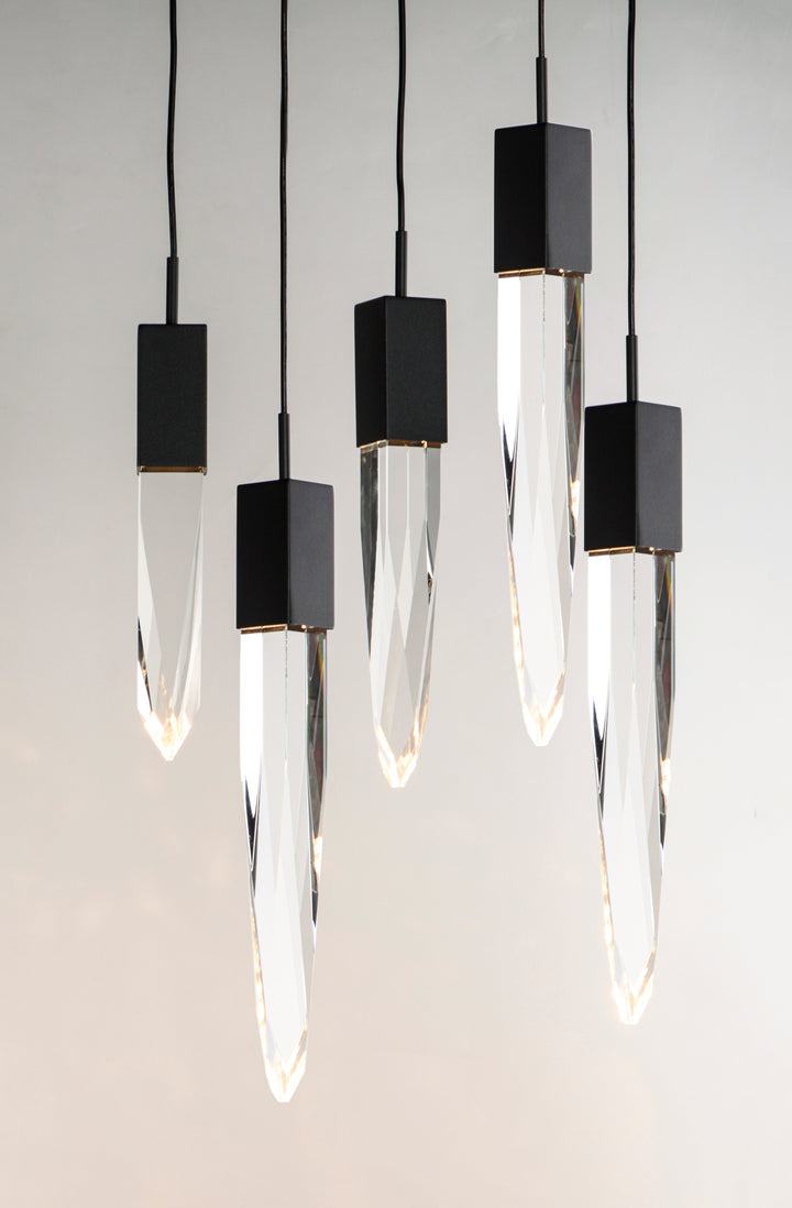Quartz 5-Light LED Pendant by ET2 Lighting, styled view 1