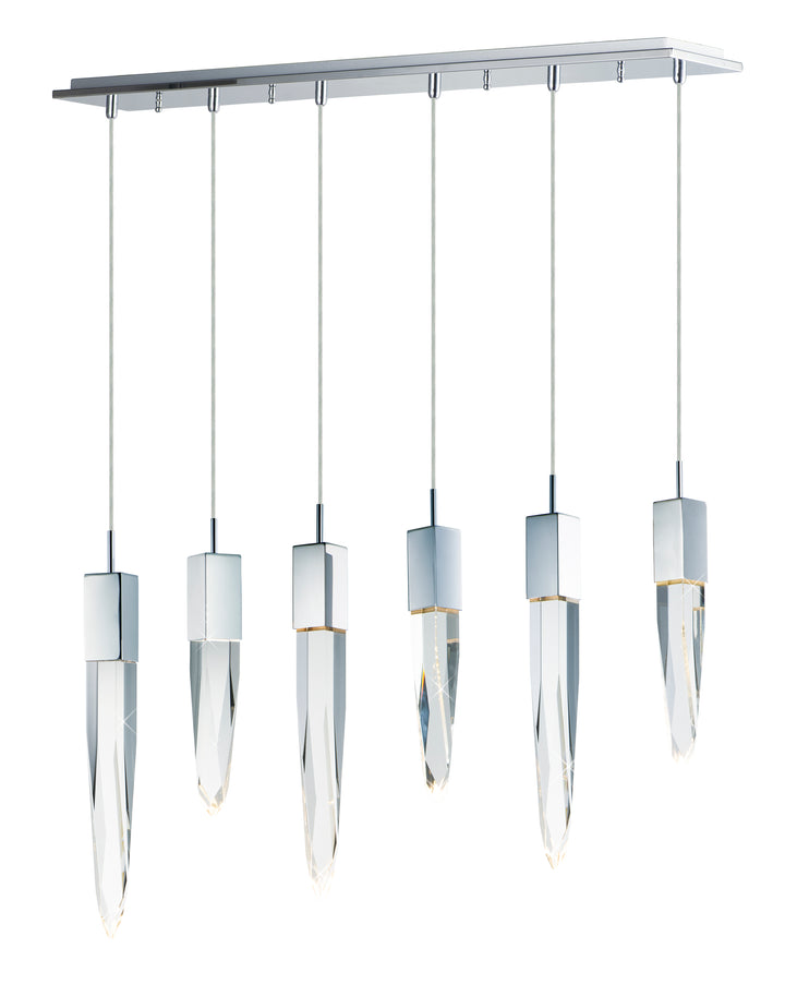 Quartz 6-Light LED Pendant by ET2 Lighting in Polished Chrome finish