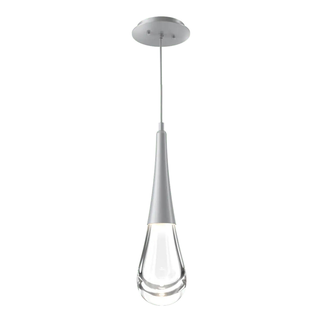 Raindrop Pendant by Hammerton Studio in Classic Silver with Clear glass on adjustable cord