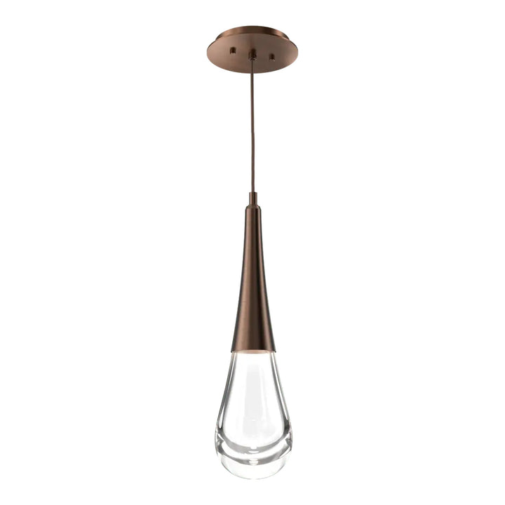 Raindrop Pendant by Hammerton Studio in Oil-Rubbed Bronze with Clear glass on adjustable cord