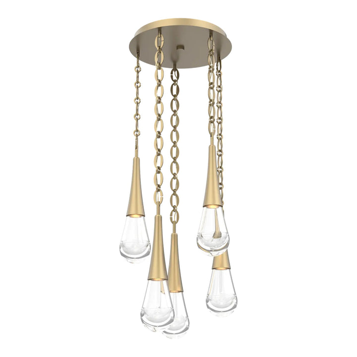 Raindrop Round Pendant Chandelier by Hammerton Studio on Oval Chain